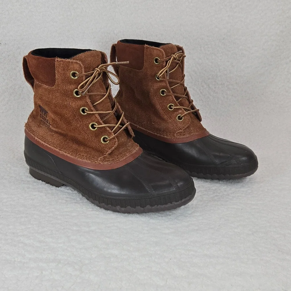 Sorel Mens Cheyanne II Waterproof Duck Boots 10.5 Brown Suede NM3447-242 Outdoor